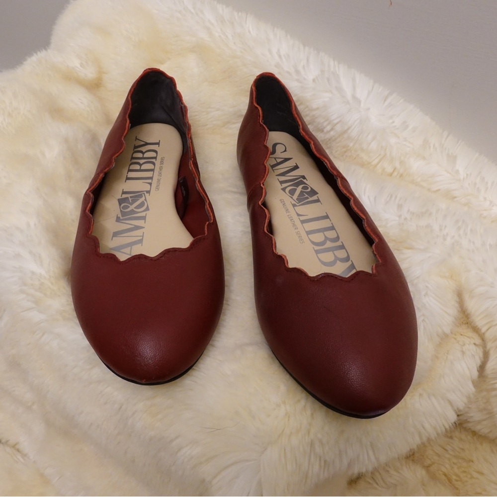Sam & Libby Red Leather Flats